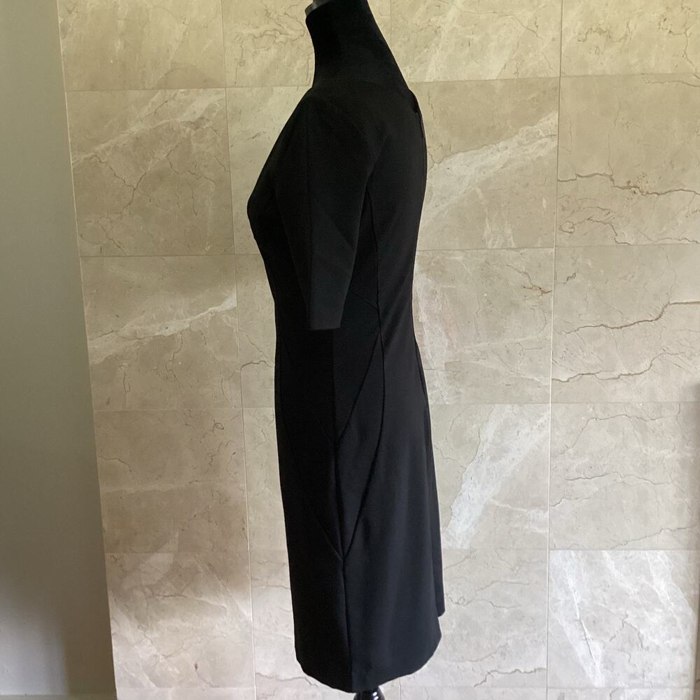 Halogen Black V-Neck Seamed Ponte Sheath Dress - 6 Office Minimalist Career - Picture 7 of 13